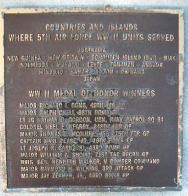 5th Air Force WWII Service and Medals of Honor image. Click for full size.