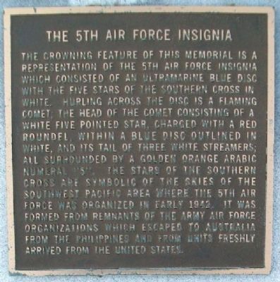 5th Air Force Insignia Marker. Click for full size. 5th Air Force Insignia Marker image. Click for full size.
