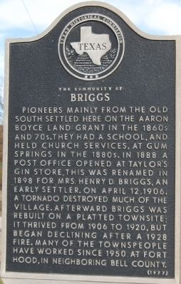 The Community of Briggs Marker. Click for full size. The Community of Briggs Marker image. Click for full size.