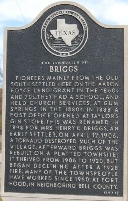 The Community of Briggs Marker image. Click for full size.