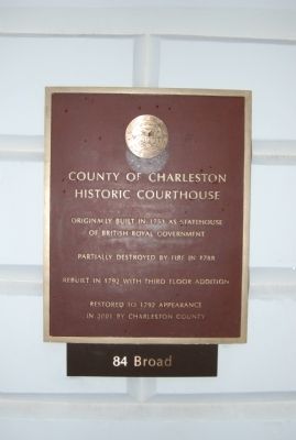 Charleston County Courthouse Marker image. Click for full size.