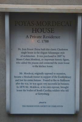 Poyas-Mordecai House Marker image. Click for full size.