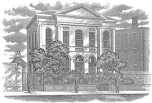 Old sketch of St. Andrew's Hall image. Click for full size.