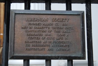 Hibernian Hall Marker. Click for full size. Hibernian Hall Marker image. Click for full size.