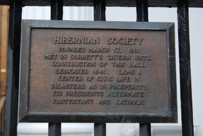 Hibernian Hall Marker image. Click for full size.