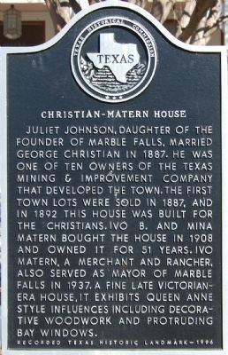 Christian-Matern House Marker image. Click for full size.