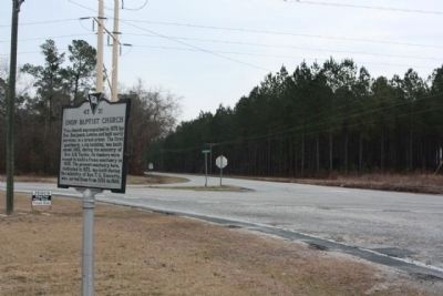 Church Marker seen at the intersection of Starks Ferry Road and Pinewood Road (State Road 120) image. Click for full size.