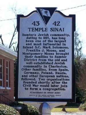 Temple Sinai Marker. Click for full size. Temple Sinai Marker image. Click for full size.