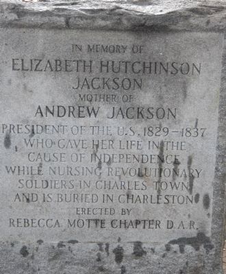 Elizabeth Hutchinson Jackson Marker image. Click for full size.