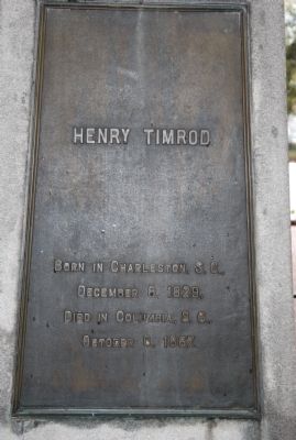 Henry Timrod Marker image. Click for full size.