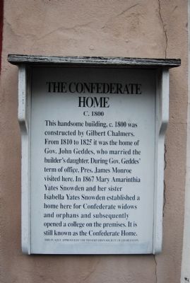 The Confederate Home Marker. Click for full size. The Confederate Home Marker image. Click for full size.
