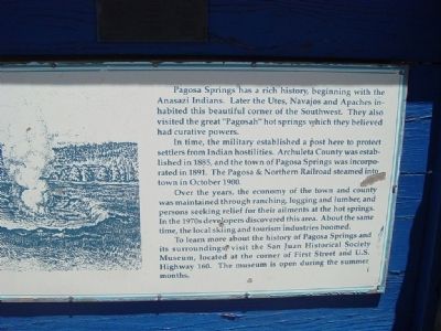 Pagosa Springs Marker image. Click for full size.