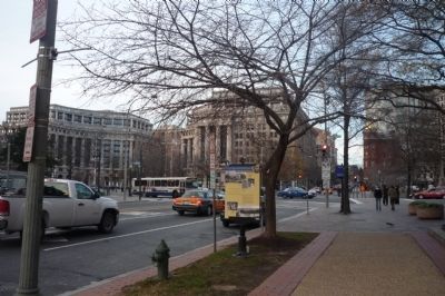 Market Space: Yesterday�s Town Square Marker - view up 7th St., northward image. Click for full size.
