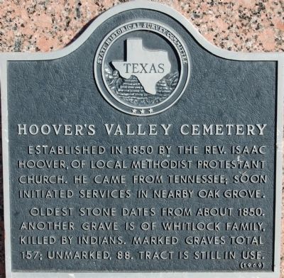 Hoover's Valley Cemetery Marker. Click for full size. Hoover's Valley Cemetery Marker image. Click for full size.