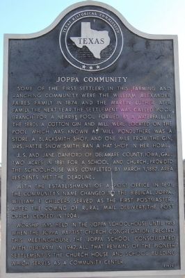 Joppa Community Marker image. Click for full size.