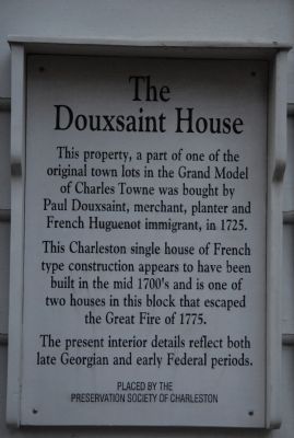 The Douxsaint House Marker image. Click for full size.
