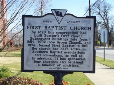 First Baptist Church Marker, reverse side. Click for full size. First Baptist Church Marker, reverse side image. Click for full size.