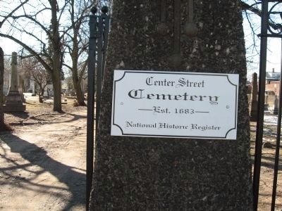 Center Street Cemetery est. 1683. Click for full size. Center Street Cemetery est. 1683 image. Click for full size.