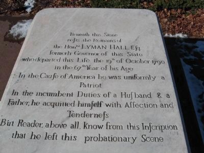 Lyman Hall Marker (top). Click for full size. Lyman Hall Marker (top) image. Click for full size.