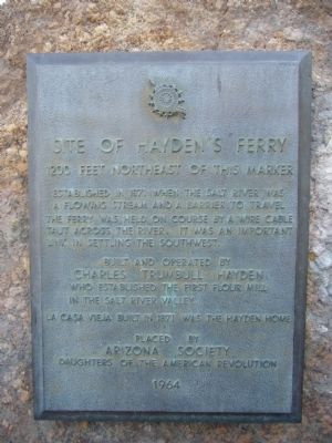 Site of Hayden's Ferry Marker. Click for full size. Site of Hayden's Ferry Marker image. Click for full size.