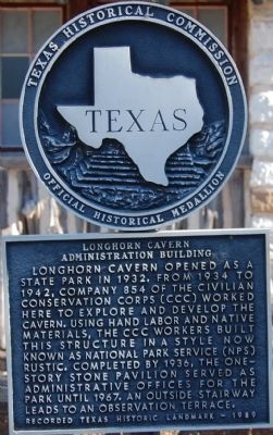 Longhorn Cavern Administration Building Marker image. Click for full size.