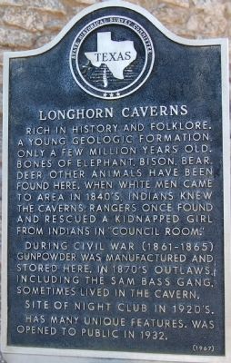 Longhorn Caverns Marker image. Click for full size.