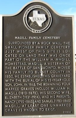 Magill Family Cemetery Marker image. Click for full size.