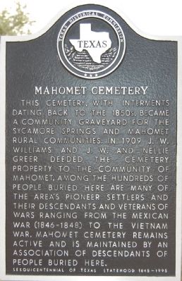 Mahomet Cemetery Marker image. Click for full size.