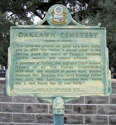 Oaklawn Cemetery Marker image. Click for full size.