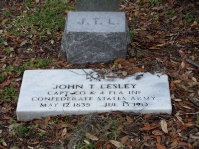 Oaklawn Cemetery John T. Lesley Capt. Co. K 4th Fla. Inf., CSA image. Click for full size.