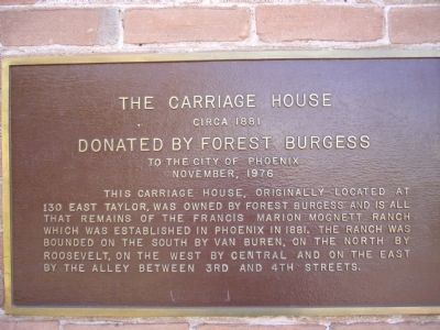 The Carriage House Marker. Click for full size. The Carriage House Marker image. Click for full size.