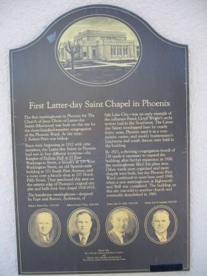 First Latter-day Saint Chapel in Phoenix Marker image. Click for full size.