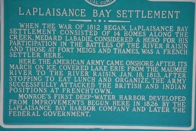 LaPlaisance Bay Settlement Marker image. Click for full size.