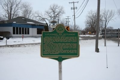LaPlaisance Bay Settlement Marker. Click for full size. LaPlaisance Bay Settlement Marker image. Click for full size.