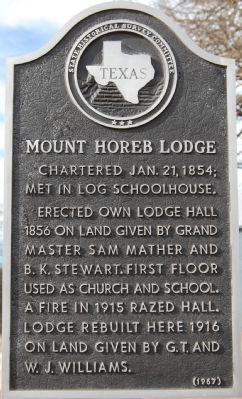 Mount Horeb Lodge Marker. Click for full size. Mount Horeb Lodge Marker image. Click for full size.