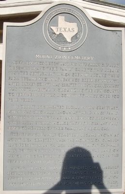 Mount Zion Cemetery Marker image. Click for full size.