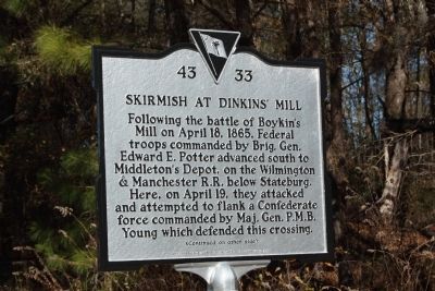 Skirmish at Dinkins' Mill Marker image. Click for full size.
