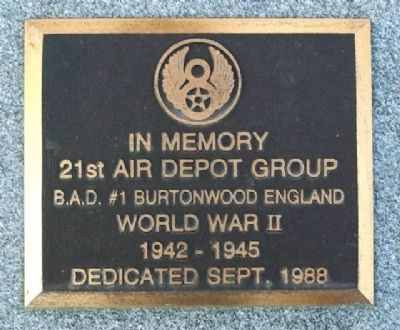 21st Air Depot Group Memorial. Click for full size. 21st Air Depot Group Memorial image. Click for full size.