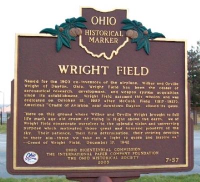 Wright Field Marker image. Click for full size.