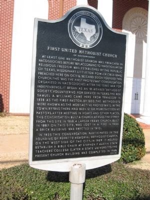 First United Methodist Church of Nacogdoches Marker image. Click for full size.