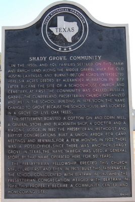 Shady Grove Community Marker image. Click for full size.