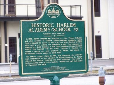 Historic Harlem Academy/School #2 Marker, reverse image. Click for more information.