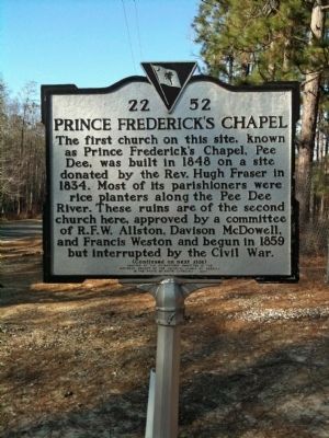 Prince Frederick's Chapel Marker (reverse) image. Click for full size.