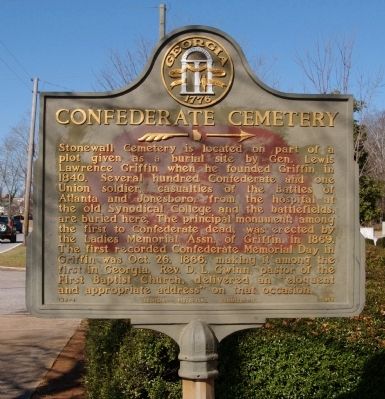 Confederate Cemetery Marker image. Click for full size.