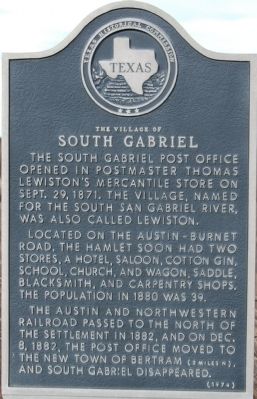 The Village of South Gabriel Marker. Click for full size. The Village of South Gabriel Marker image. Click for full size.