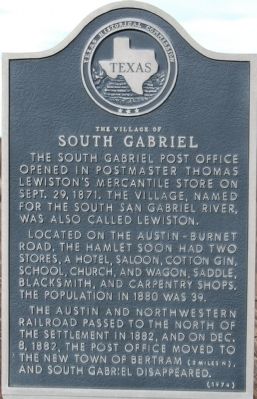 The Village of South Gabriel Marker image. Click for full size.