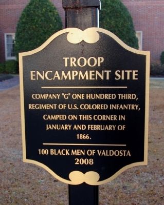 Troop Encampment Site Marker. Click for full size. Troop Encampment Site Marker image. Click for full size.