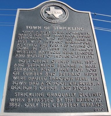 Site of Town of Strickling Marker. Click for full size. Site of Town of Strickling Marker image. Click for full size.