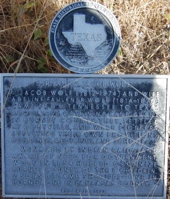 Mr. and Mrs. Jacob Wolf Marker. Click for full size. Mr. and Mrs. Jacob Wolf Marker image. Click for full size.