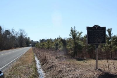Battle of Mount Elon Marker, looking south along Sandy Grove Church Road image. Click for full size.